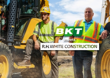 R H White Construction Relies On BKT Tyres