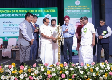 MoS George Kurian inaugurates the valedictory function of Platinum Jubilee celebrations and the Rubber Grower’s Conference