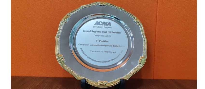 ACMA awards Continental for Employee Engagement during the pandemic