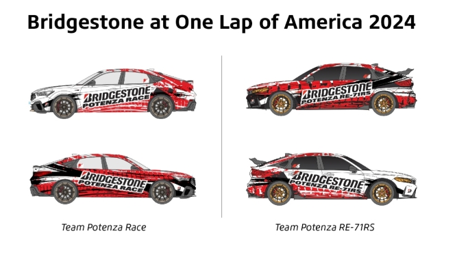 Bridgestone participates in Tire Rack One Lap of America with 2 teams