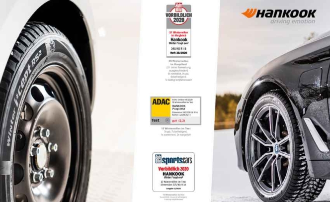 Hankook winter tyres receive high ranks in independent tests