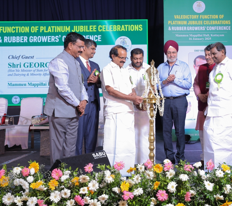 MoS George Kurian inaugurates the valedictory function of Platinum Jubilee celebrations and the Rubber Grower’s Conference